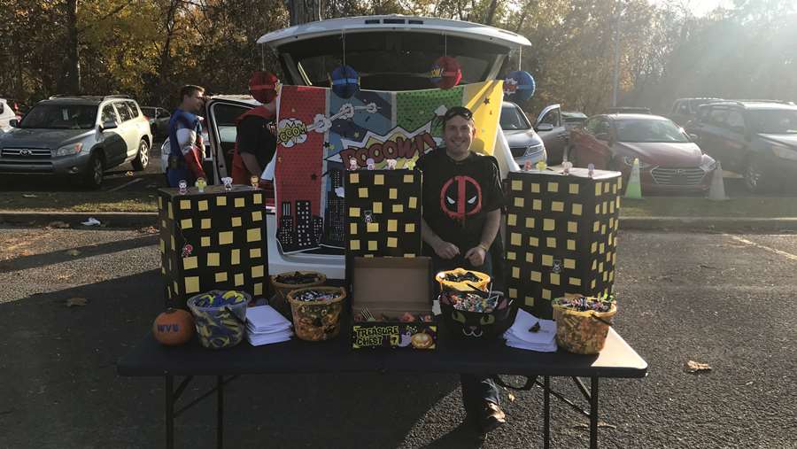 Ryan Stansbury, Assistant Vice President of Community Practice and Provider Network Services, poses for a photo during West Virginia University's Annual Trunk-or-Treat in Morgantown, WV.