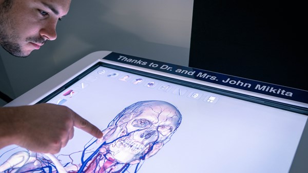 Learner viewing diagram of human body