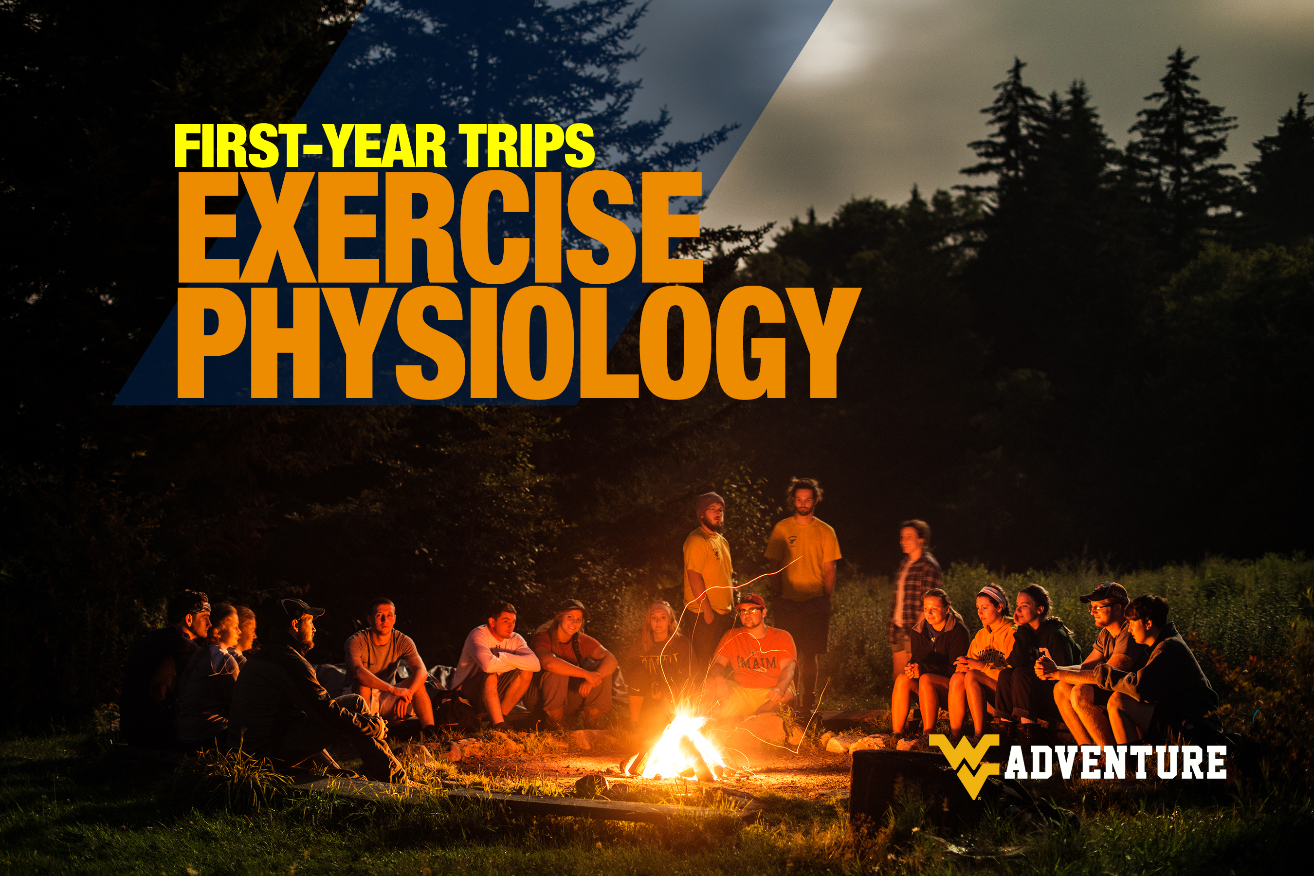 Front of Adventure WV flyer about first-year trips for Exercise Physiology students