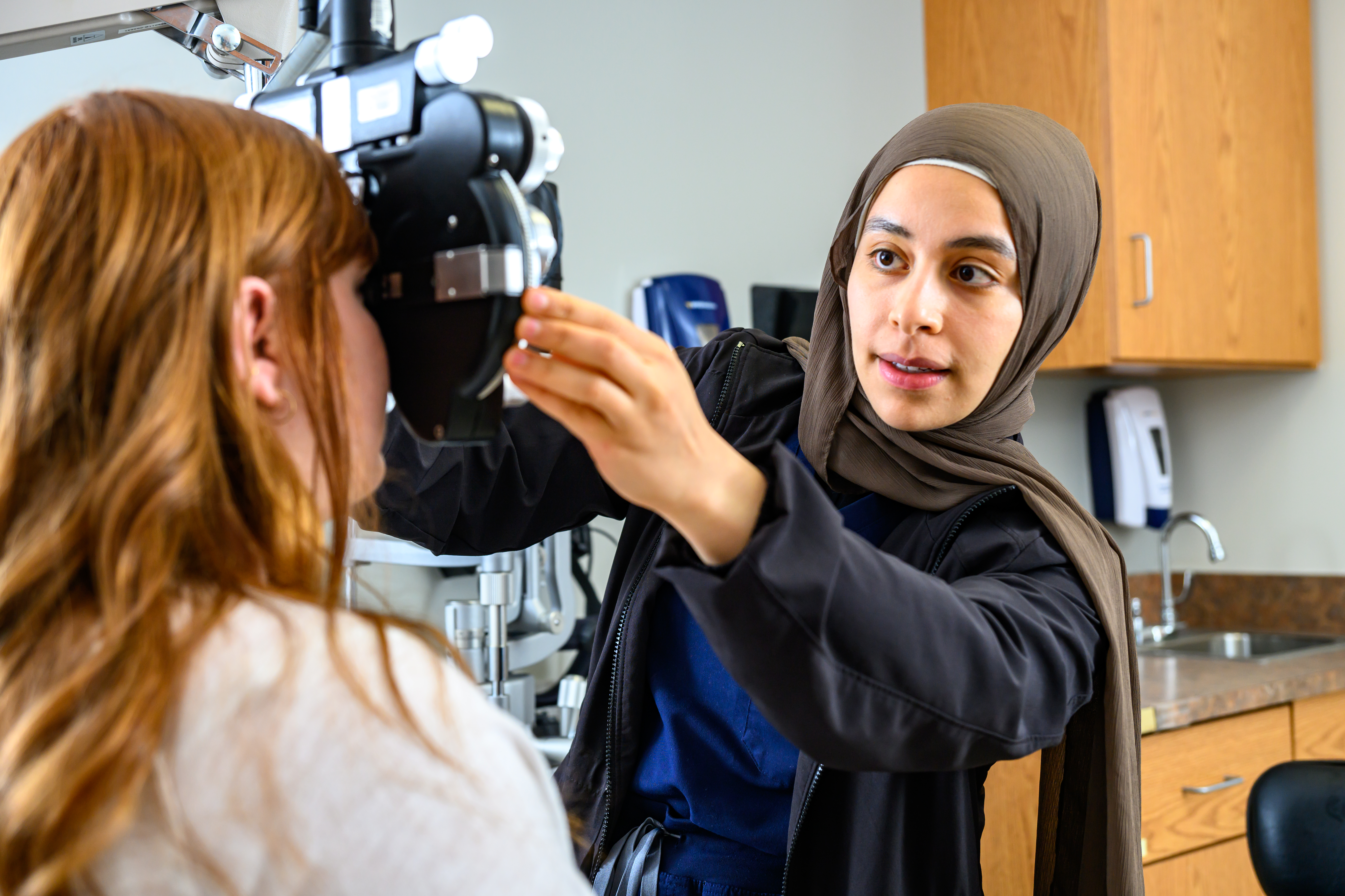 WVU ophthalmology resident performs comprehensive eye exam on patient